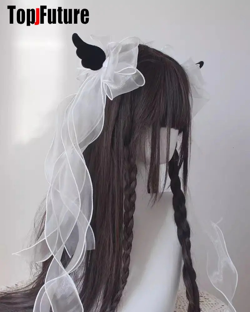 Angel wing Big Bow Hair Clip Y2K girl Harajuku Gothic Original Subculture Accessories Hair clips pins Hairpin Barrettes 250730
