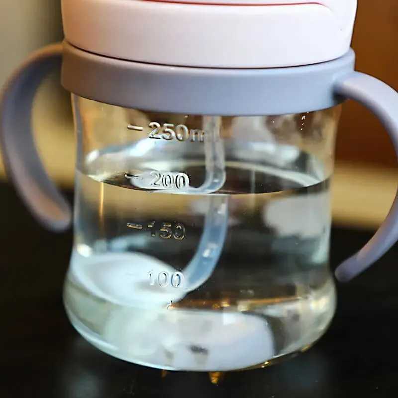 250ml Leak-Proof Kids Water Bottle Sippy Cup with Gravity Ball Straw Wide Mouth for Toddler Baby Cup Auto-Sealing Straw Cup X250806