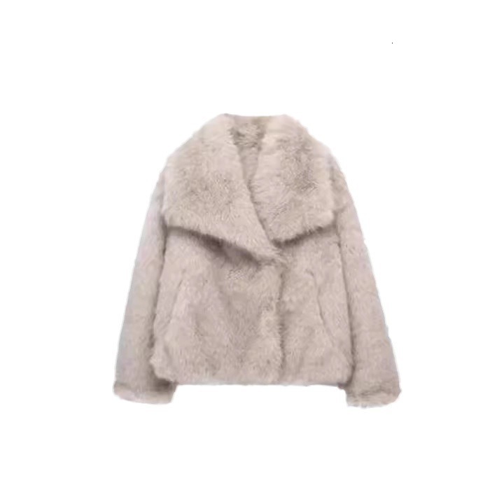 Autumn Winter New Faux Fur Coat Plus Size Black Women's Jacket