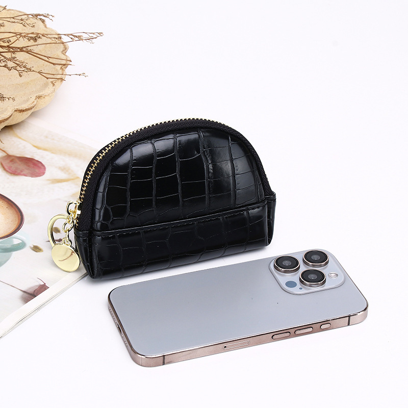 New Stone Pattern Mini Purse Short Zipper Coin Wallet Japanese and Korean Card Holder