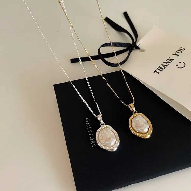 Irregular Metal Pearl Necklace for Women Y250805