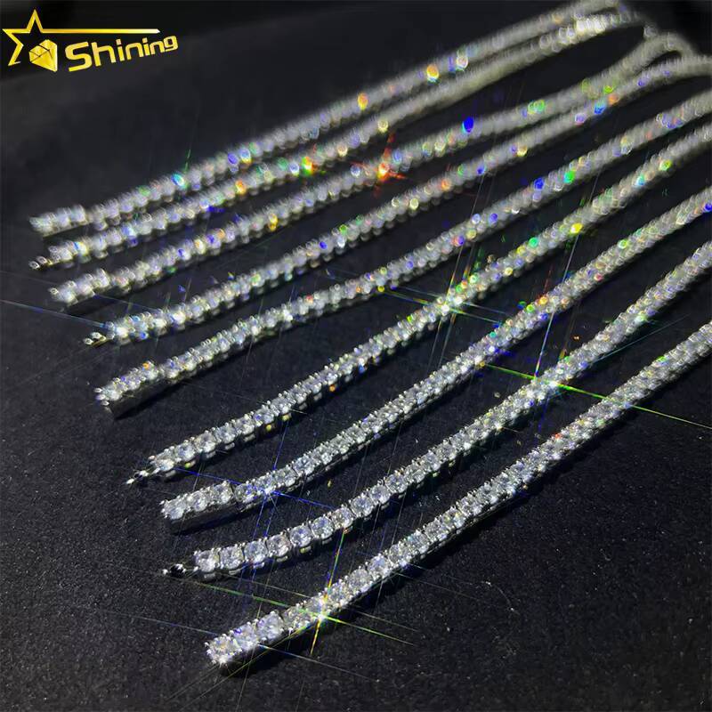 Moissanite Tennis Chain Wholesale Price Factory Outlet 14K Gold Plated High Quality Fine Jewelry Necklace braceletfine Jewelry nec