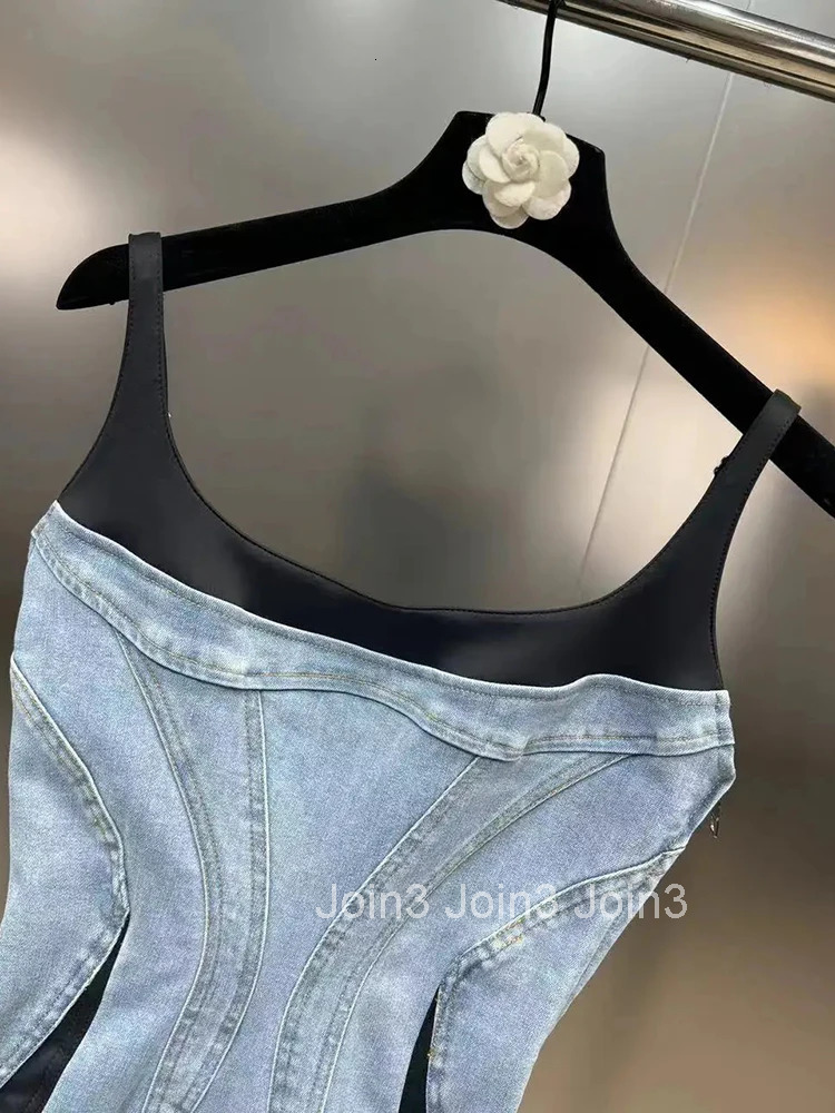 Hit Color Slimming Sexy Short Dresses For Women Square Collar Sleeveless High Waist Irregular Elegant Dress Female Fashion