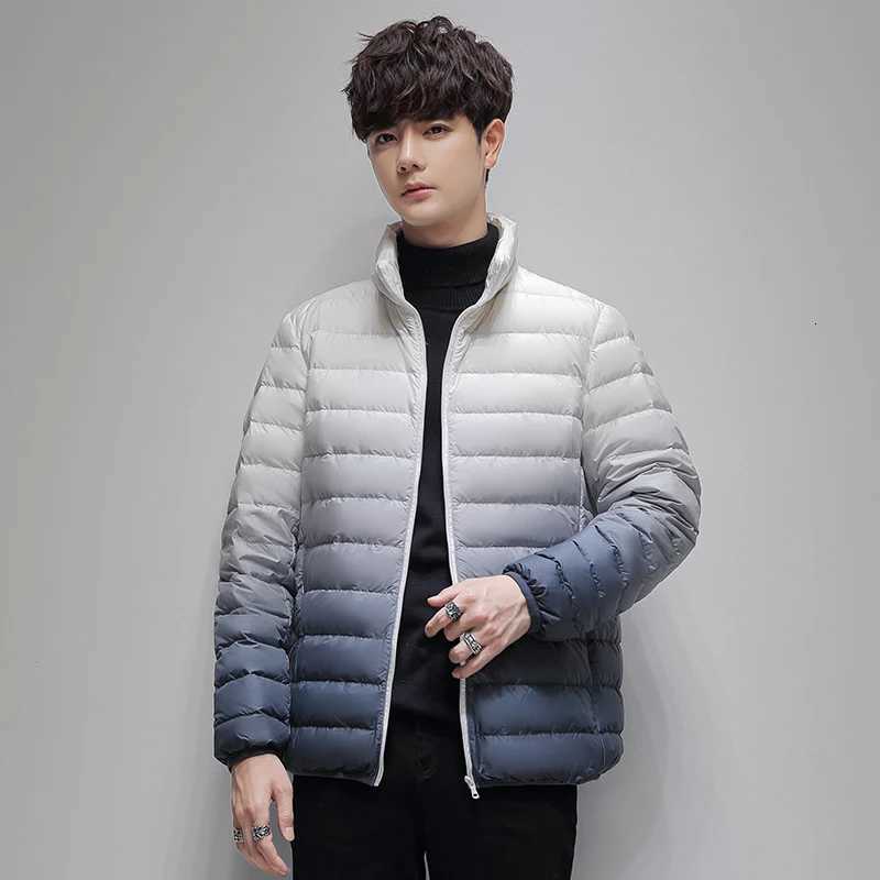 New Mens Outdoor Fashionable Warm Standing Collar Casual Down Jacket Winter Fashionable Versatile Breathable Warm Jacket W250806