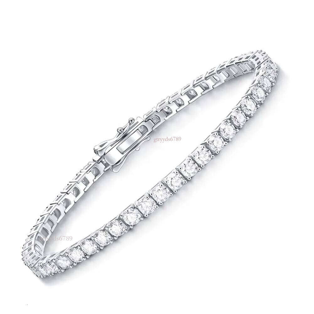 Necklace sier Moissanite bracelet VVS GRA Certification 3mm 4mm 5mm D color Tennis Chain Hip hop jewelry for men and women