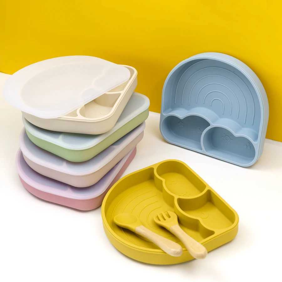 Baby Plate With Sucker Kids Feeding Bowl Toddle Cartoon Food Tray Waterproof Baby Dishes Training Childrens Tableware X250806