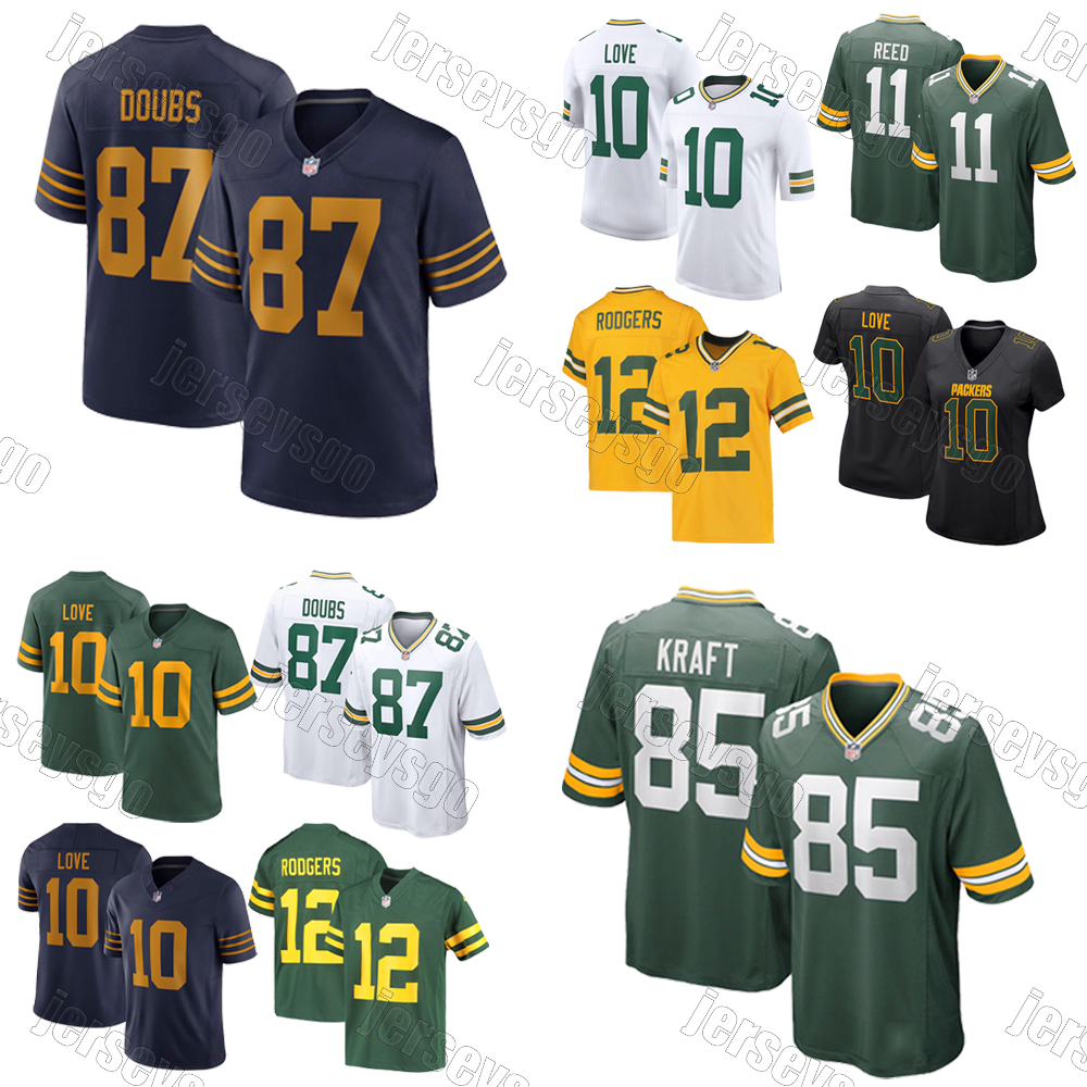 22 Matthew Golden Josh Jacobs 10 Love Football Jersey Edgerrin Cooper Jayden Reed Lukas Van Ness Tucker Kraft Xavier McKinney Romeo Gary PackersS Jersey