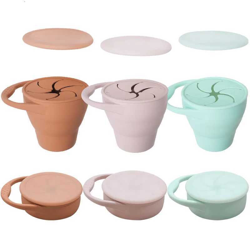 Solid Colors Baby Snack Cup Toddler Portable Food Storage Box BPA Free Silicone Snack Container With Lid X250806