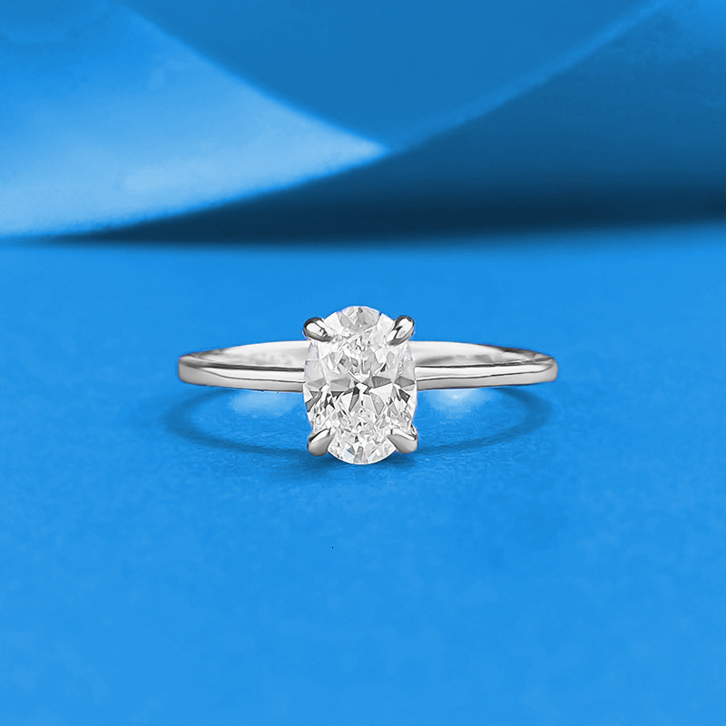 Hui Zhi Wing Jewelry INS Style Pigeon Egg Fashion Basic 1 Single S Silver Wind mond Ring