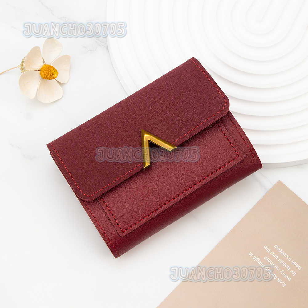 New Womens Short Card Bag Small Wallet Three Fold Wallet Womens Multi Card Pocket Mini Card Cover H250806