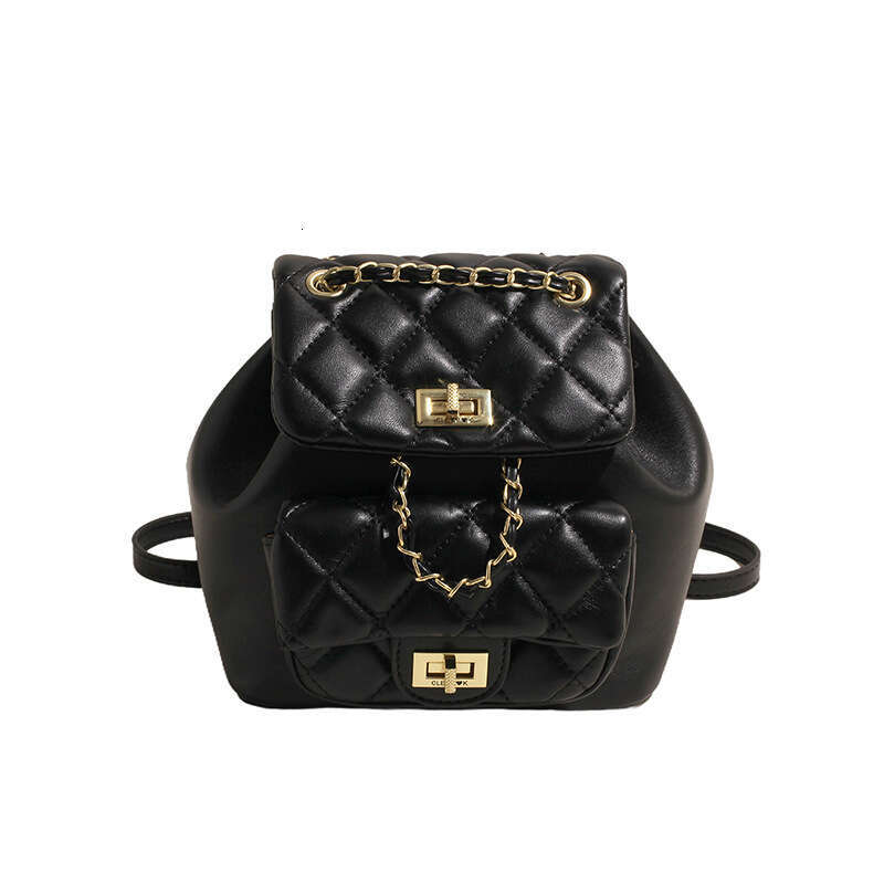 Mini backpack with chain decoration -2 pocket design, adjustable shoulder strap, perfect for women's daily use and travel