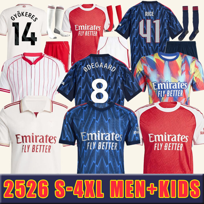 2025 2026 S-4XL ODEGAARD HAVERTZ RICE SAKA soccer jerseys Fans Player version 2025 2026 football shirt Men Kids sets arsenalfootball kits 24 25 arsenaljersey