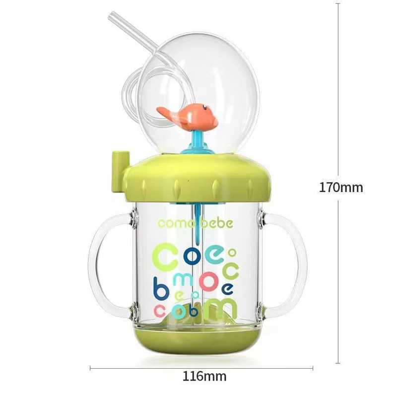220ML Kid Water Glass Learning Cup Portable Drinking Bottle Whale Water Spray Cup Outdoor Water Cup Straw Feed Water Bottle Gift X250806