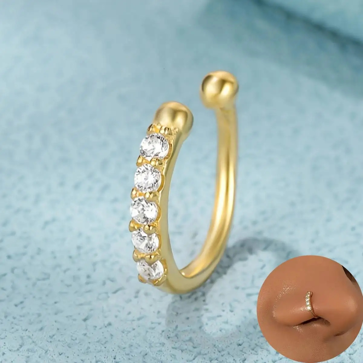 1pc Trendy Bohemian Summer Sexy Style False Nose Rings Adjustable No-Piercing Wearable Fashion Hip-Hop 250805