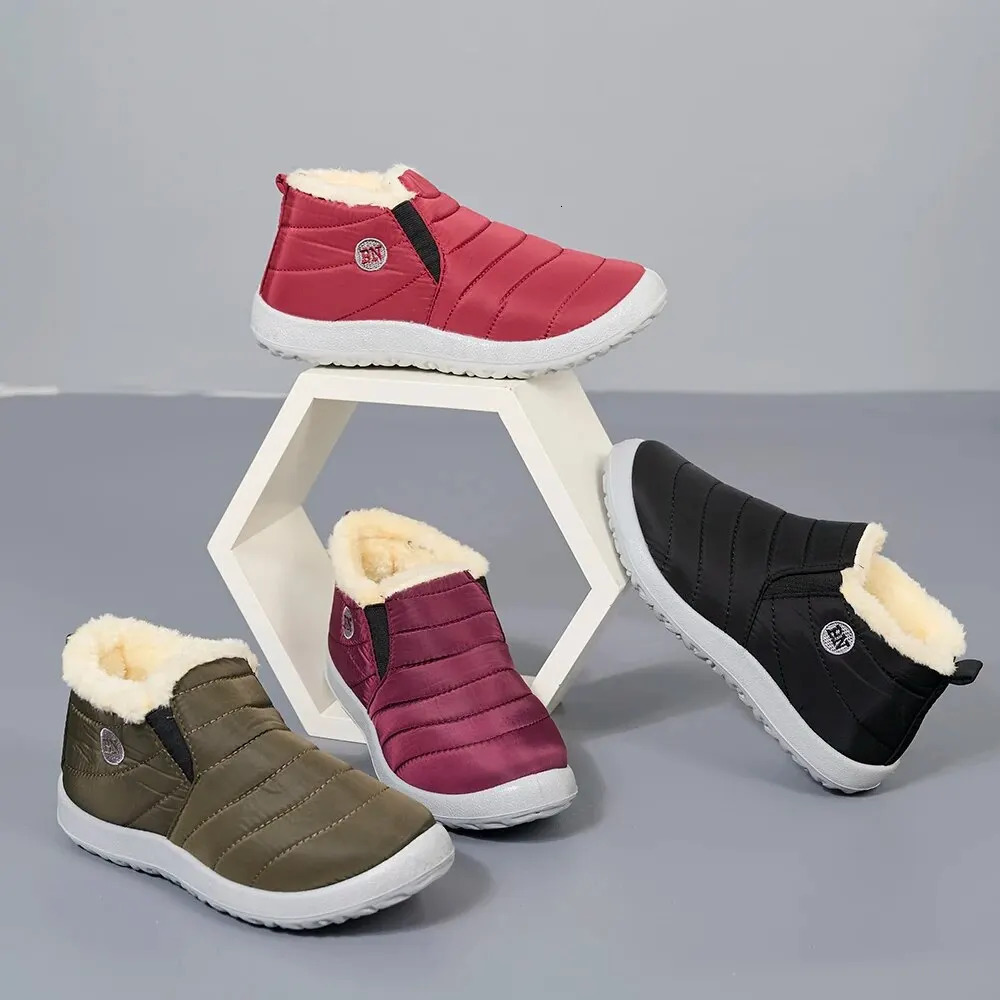 Winter Women Boots Waterproof Snow Boots Causal Ankel Boots Plus Size Women Warm Fur Cotton Shoes Plush 250731