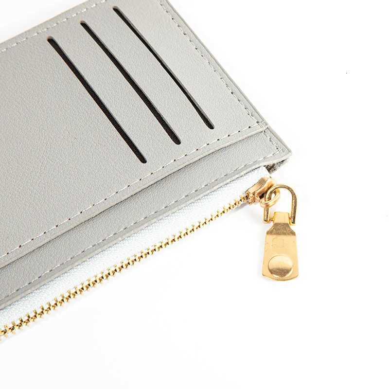 1PC Ultra-Thin Women Men Credit ID Card Holder PU Leather Zipper Fashion Small Wallet Money Bag Case Coin Purse Clip Organizer XJ250806