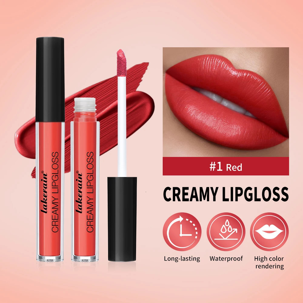 Lip Gloss Semi-Matte 8Colors Long-lasting Velvet Non-drying uitable for all skin lipgloss plump lip brown Cosmetics 250805