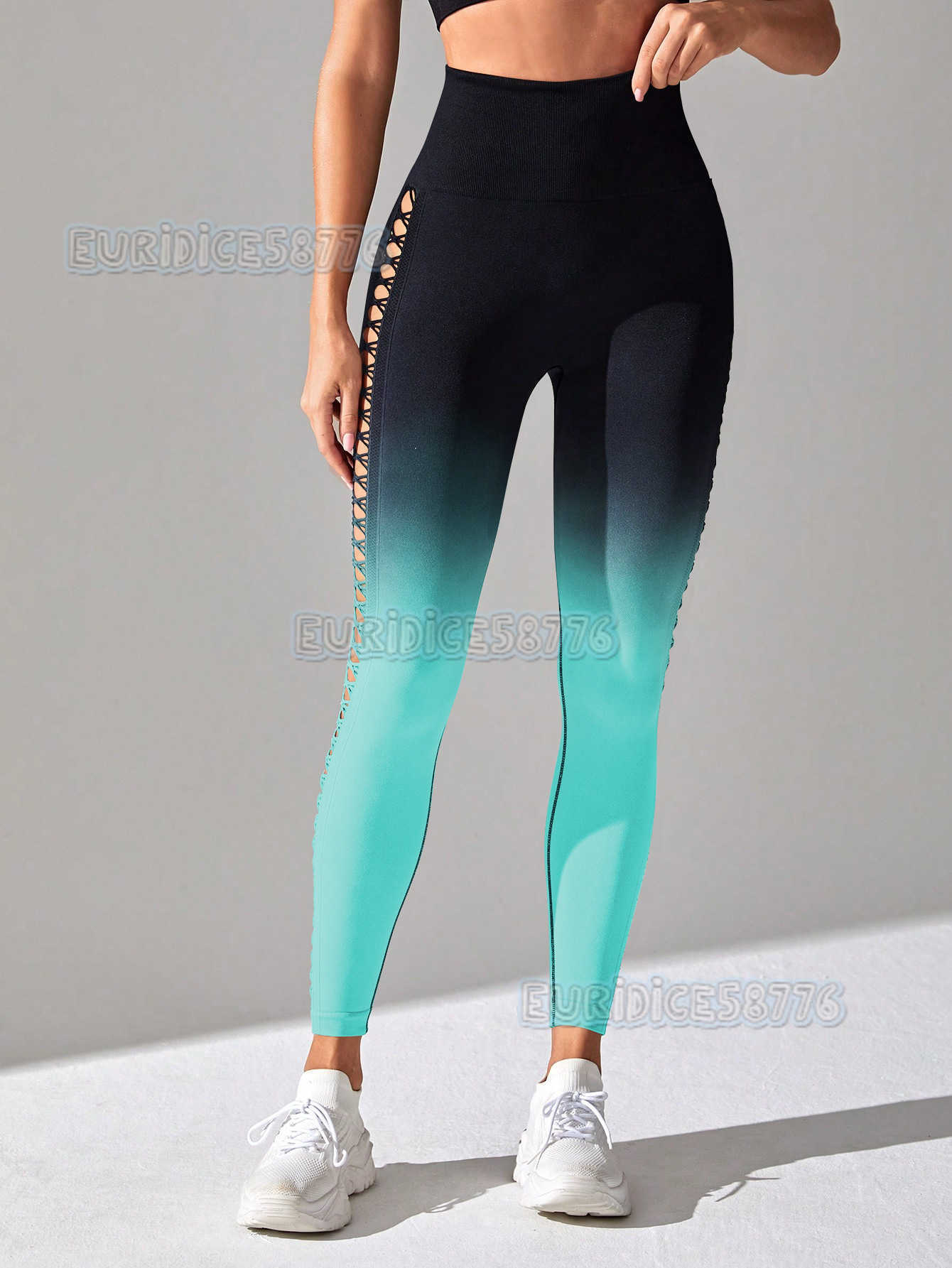 Gradient Tie-dye Seamless Peach Yoga Shorts for Women Hip-lifting Outdoor Tight High-waist Sports Fitness Pants for Women H250806