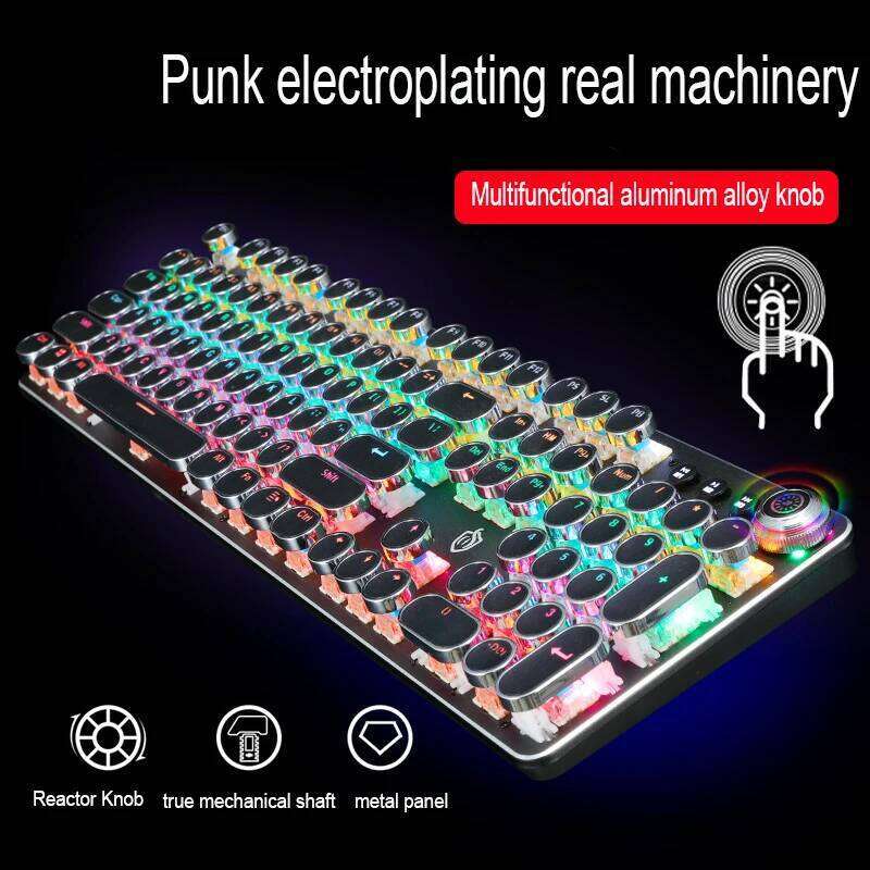 Designer Famous Brand Retro Punk Gaming Wired Mechanical Keyboard Backlit Keyboard Computer E Sports Peripherals For Desktop