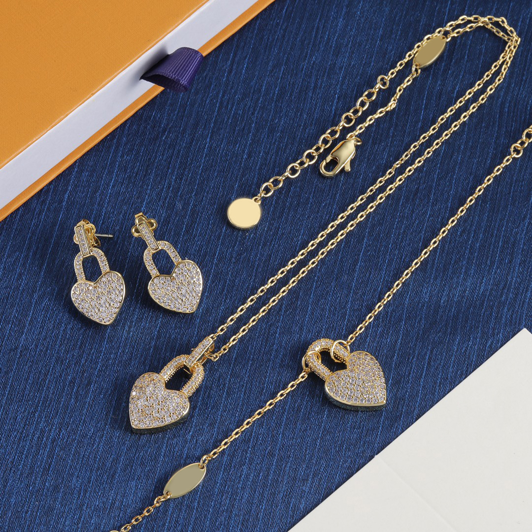 CX805FIT5 Fashion Exquisite Necklace Vintage Retro Sparkle Jewelry Fashionable Designer Earrings Ear pieces Delicate Ear studs Bracelet for Wedding Parties