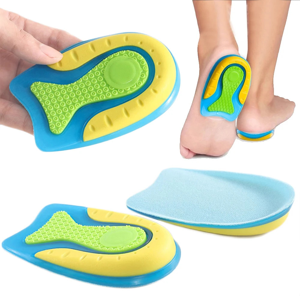 Silicone Gel Insoles for Heel Spurs Fascitis Plantar Pain Relief Treatment Inserts Heel Cup Cushion Height Increase Shoe Insoles 250805