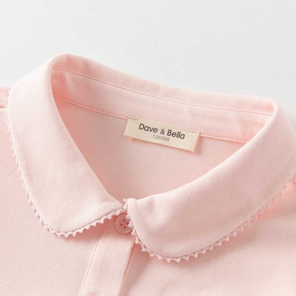 Dave Bella Childrens Pink T-shirt Autumn Gentle Casual Sweet Cute Girls Long Sleeve Cotton Base Shirt Party DK 3253680 X250806