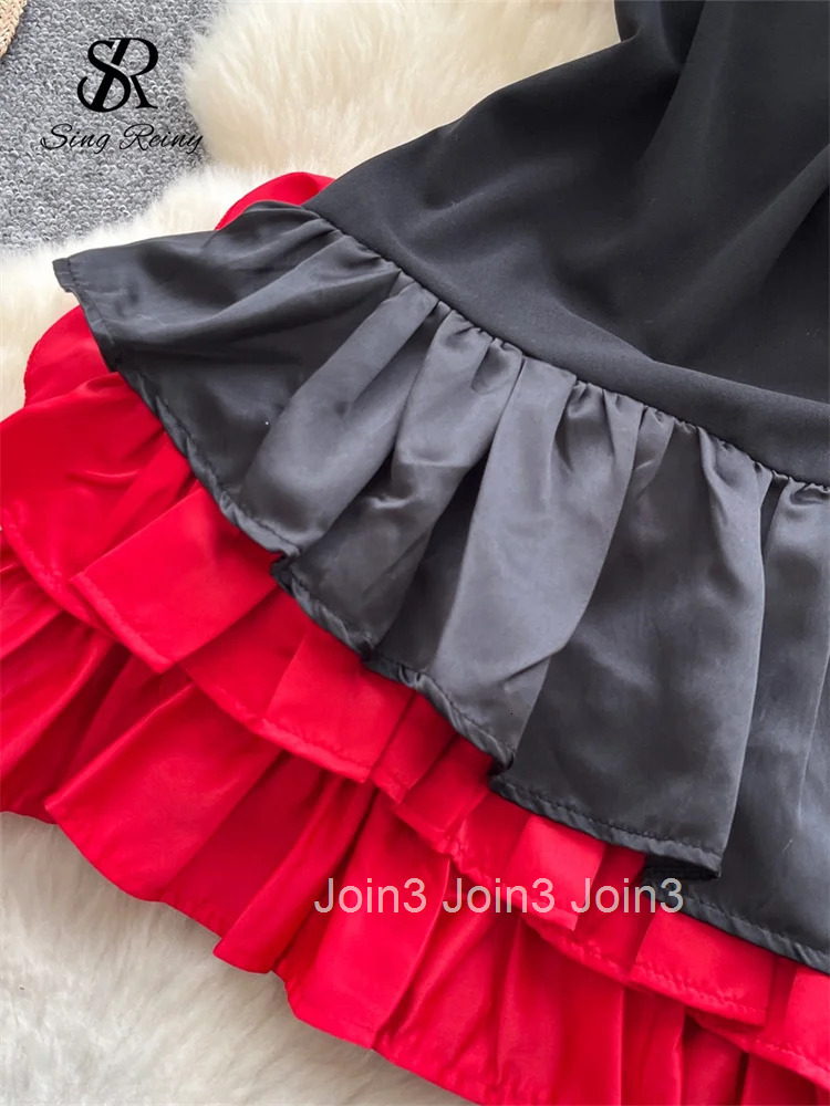 Senior Party Ruffles Short Dress Ladies Sleeveless 3D Floral Chic Vacation Dress Newest Streetwear Birthday Sundress