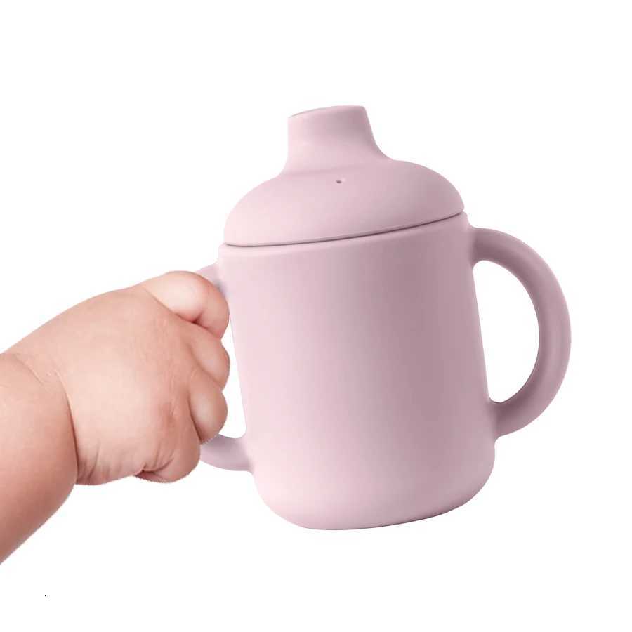 1PCS Baby Learning Drinking Cup With Double Handle BPA Free Leakproof Infant Water Cups Bottle Cup with Lid Baby Supplies X250806