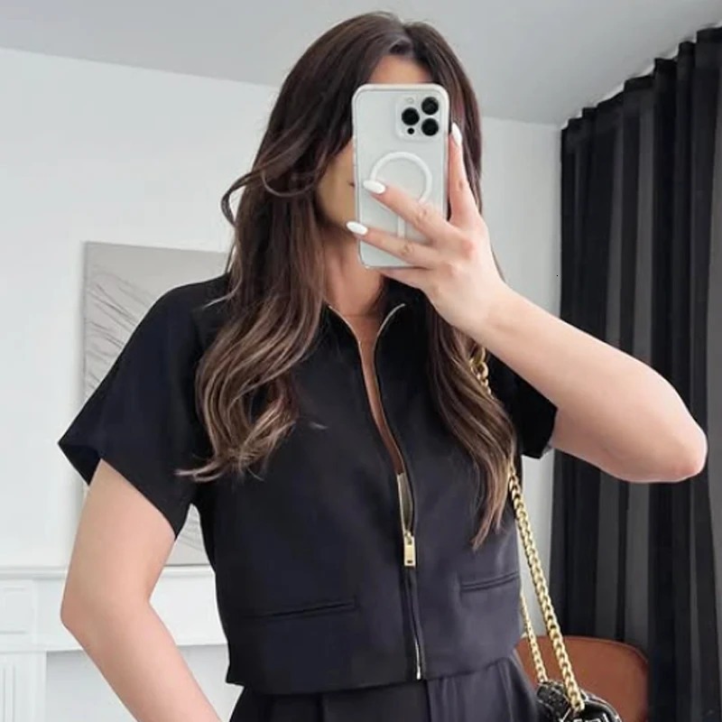 Short Autumn Women's New College Style Polo Jacket