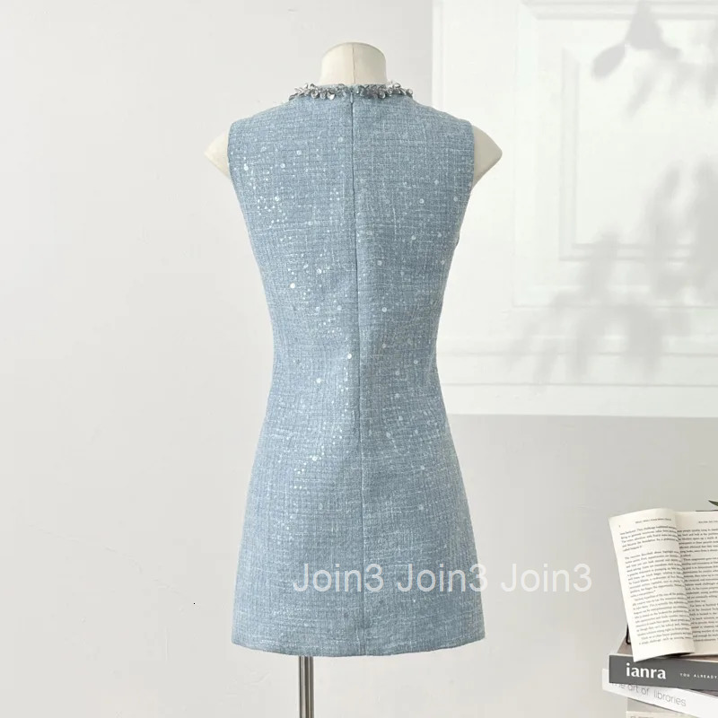 High Quality Luxury Small Fragrance Tweed Dresses For Women Sweet Short Summer Dress Party Vestidos Robes Roupas Feminina