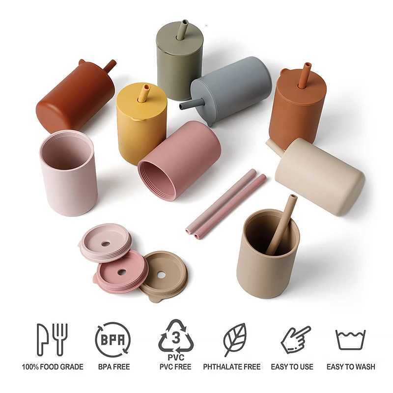 1pc 150ml Baby Straw Cup 5oz Toddler Drinking Cup Silicone Training Cup For Babies And Kids Portable And Practical Feeding Cup X250806