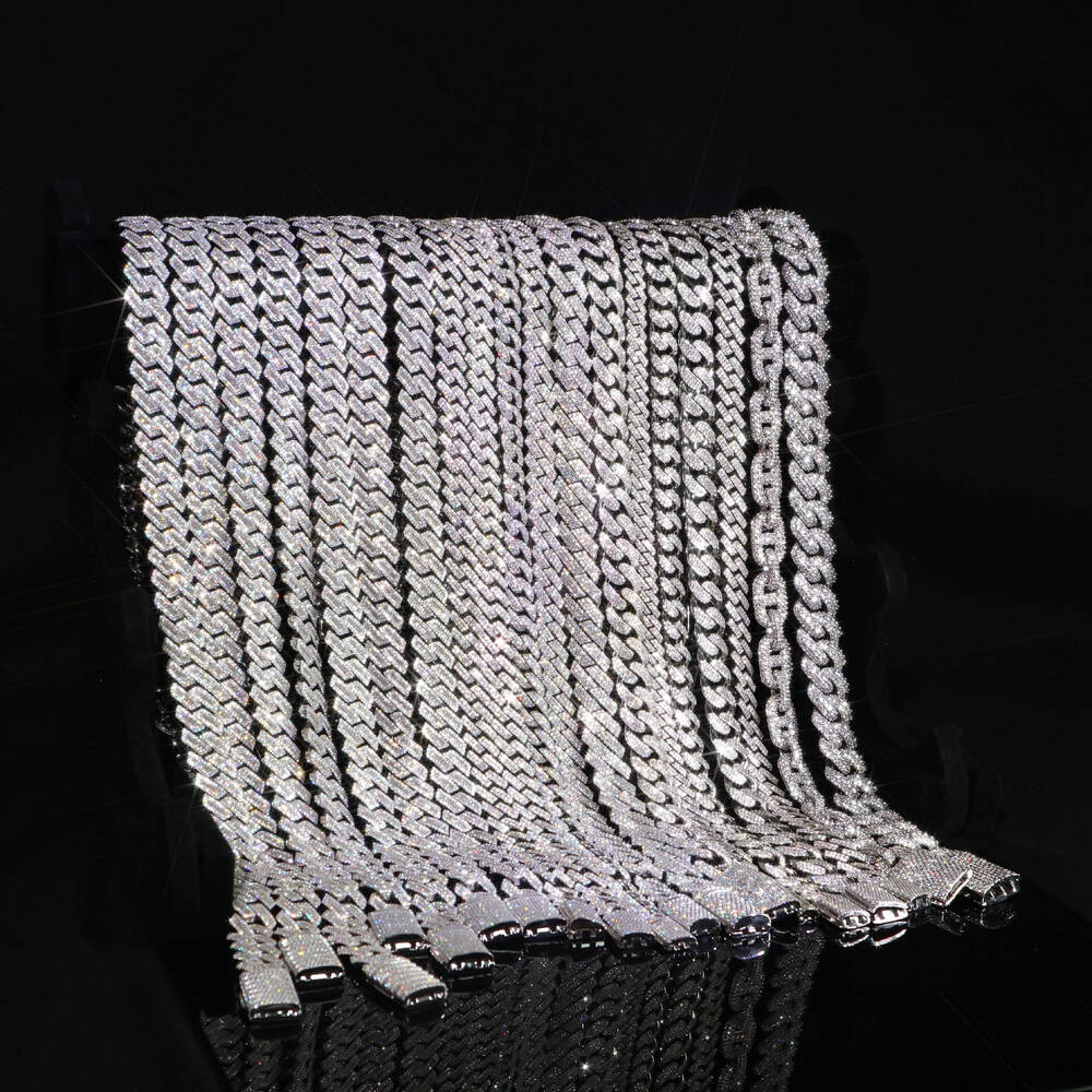 Hip Hop Jewelry 16mm Moissanite Cuban Chain Big Guy 4 Rows 925 Silver Miami Moissanite Cuban Link Chain