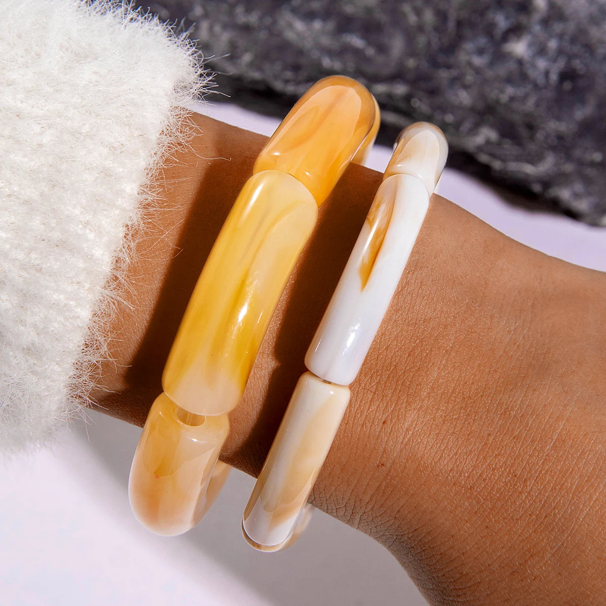 Tocona Trendy Bamboo Section Bracelet Gold Silver Colour For Women Boho Bracelets Set Wristband Jewelry Accessories 250805