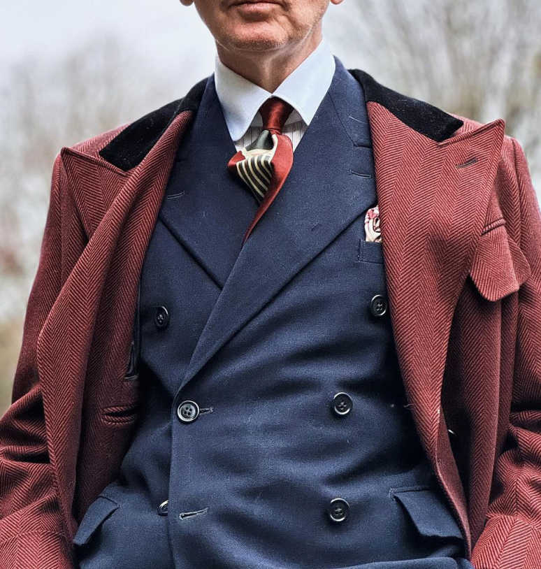 Vintage Men's Overcoat Single Breasted With Belt Coat Casual Business Formal Winter Warm Coat Customized