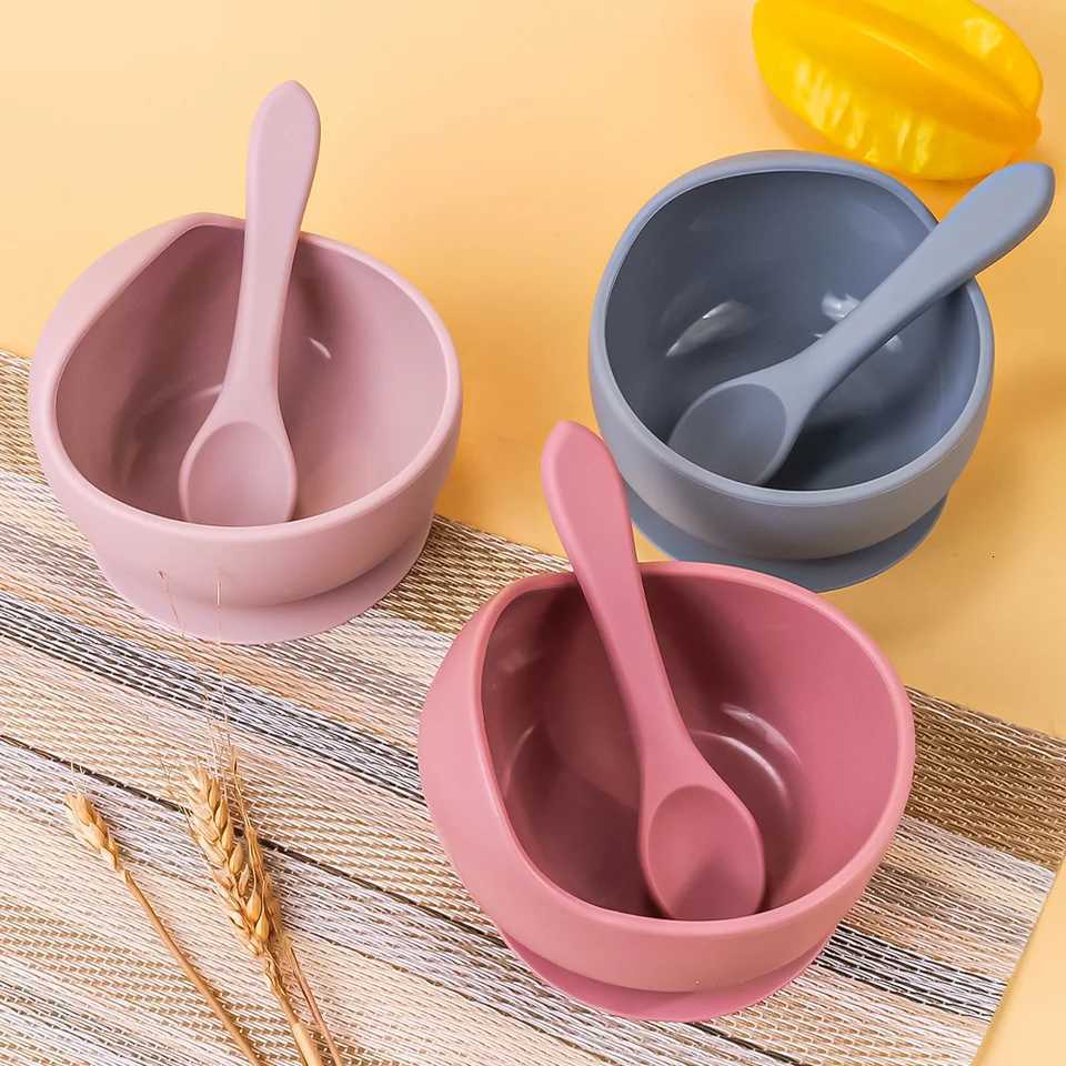 2PC Silicone Sucker Bowl Feeding Tableware for Infants and Young Training Learning to Eat Bowls and Baby Supplementary Food Bowls X2508061