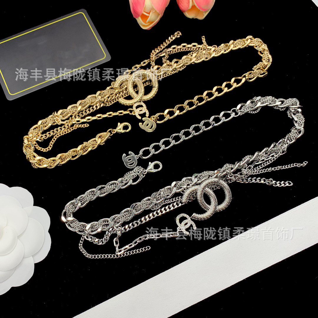 pendant necklaces designer luxury jewelry for men women gold silver woman necklace double c letter simple choker socialite collarbone chain channels chanelly XGK1