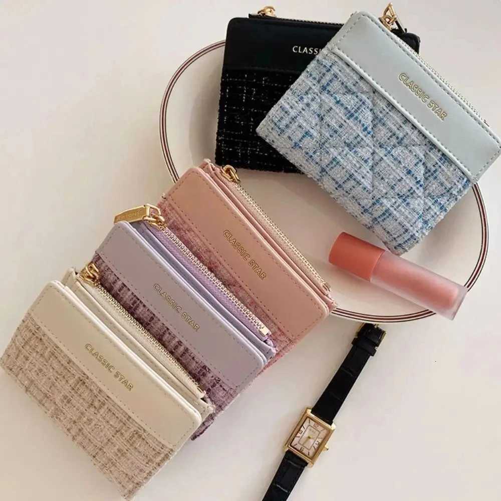Women Mini Cute PU Leather Thread Short Wallet Ins Large Capacity Retro Fashion Coin Money Bag XJ250806