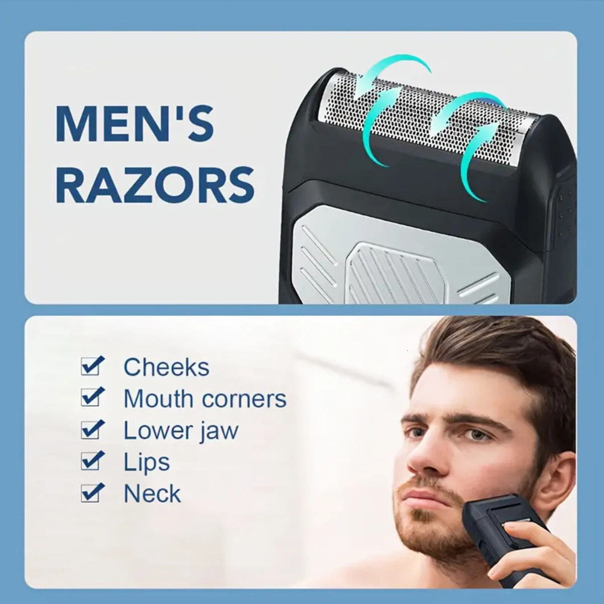 Man Beard Shaver Epilator Electric 3D Floating Hair Trimmer Chest Leg Hair Potable Razor LED Display Rechargeable Li-Battery 250805