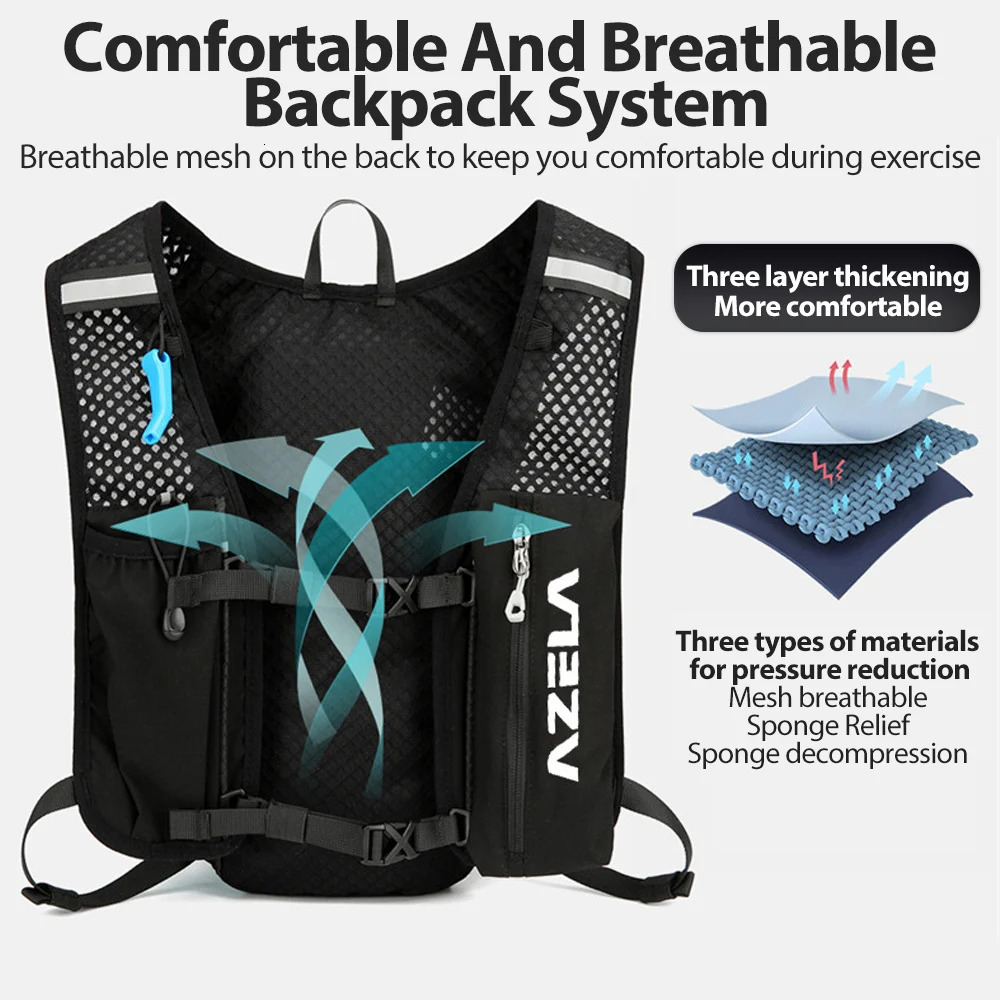 5L Breathable Hydration Vest Trail Running Backpacks Lightweight Cycling Run Jogging Marathon Backpack Riding Bike Climbing Bag 250806