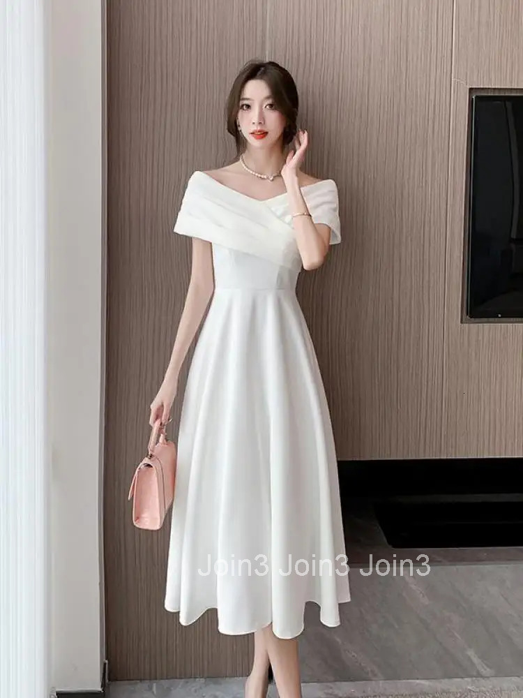Elegant Evening Dress For Women Sleeveless Fashion Fairy Birthday Party Dress Solid Midi New Summer Sexy Engagement Dresses