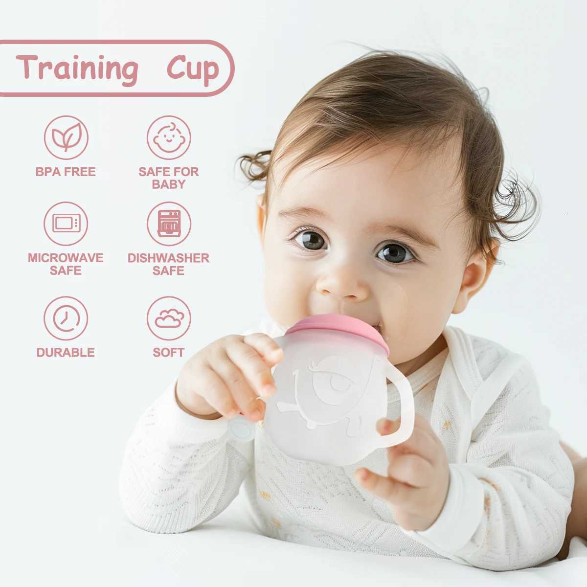 1PC Baby Silicone Sippy Cup and Training Cup for Baby Cup 150ml Soft Spout and Handles Unbreakable Easy Grip for Babies and Toddlers X250806