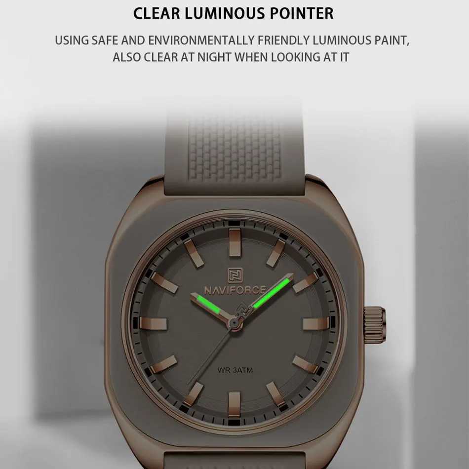 Naviforce Fashion Womens Casual Elegant Simple Polygon Quartz Sile Gift for Women Wrist Casual Relogio Feminino W250806