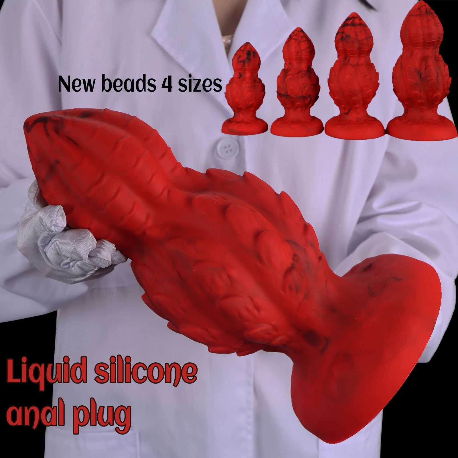 Super Big Beads Anal Plug Soft Silicone Huge Butt Plug Dilator Anal Massage Spiral Anal Toys Masturbation Sex Toy For Women Men XJ250806