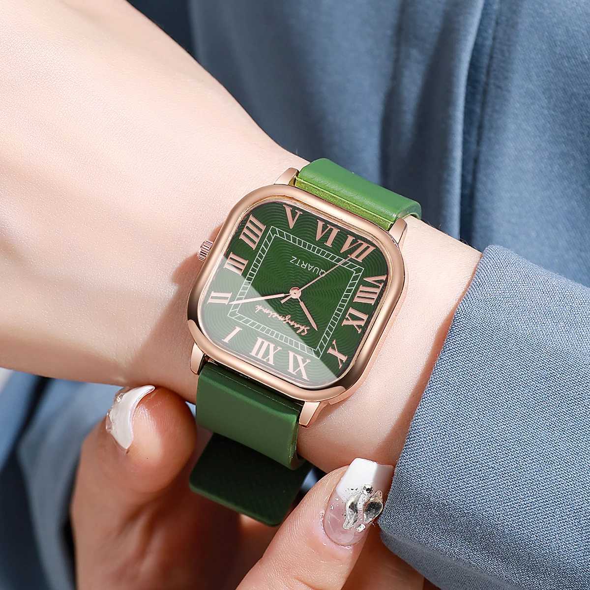 Fashion Square Women Casual Style Band Roman Dial Quartz Wrist Watch for Ladies Clock Reloj Mujer W250806