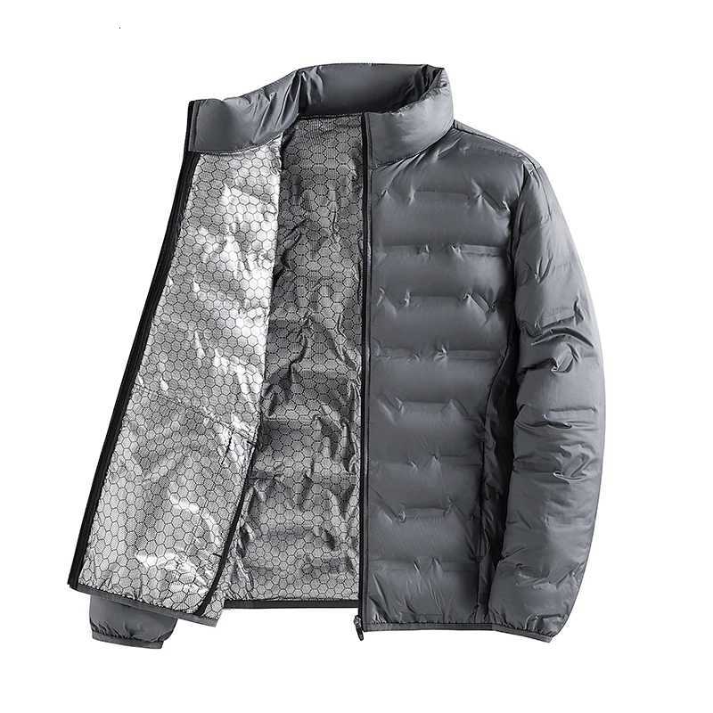 Graphene Self-heating Down Jacket Men Solid Windproof Pleated Down Jackets Stand Collar Classical Warm Winter Jackets Male W250806
