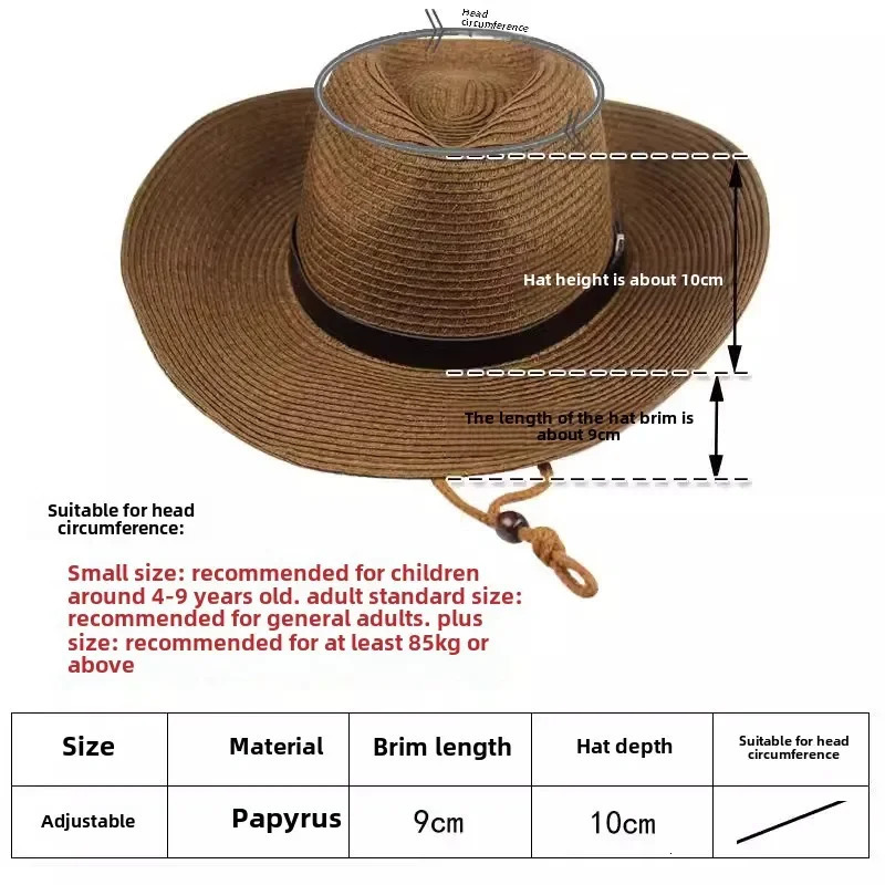 Foldable Jazz Straw Hat for Men and Women Summer Beach Strap Sunscreen Outdoor Sports Sun Hat Big Brim Woven Straw Hat 250805