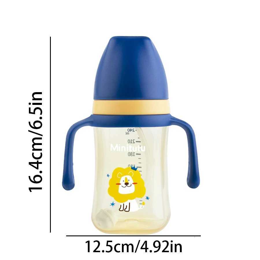240 ml cup with handle Innovative square water bottle PP material soft liquid silicone straw for babies 6 months and up X2508061