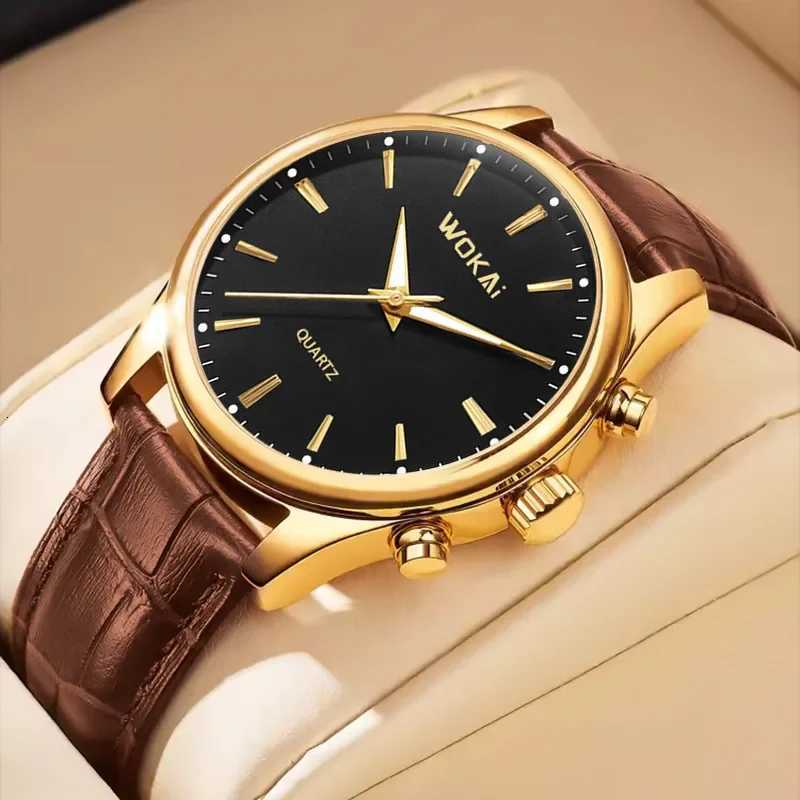 Mens es Top Brand Luxury Quartz for Men Fashion Leather Mens Wristwatch Sports Chronograph Mens Watch W250806
