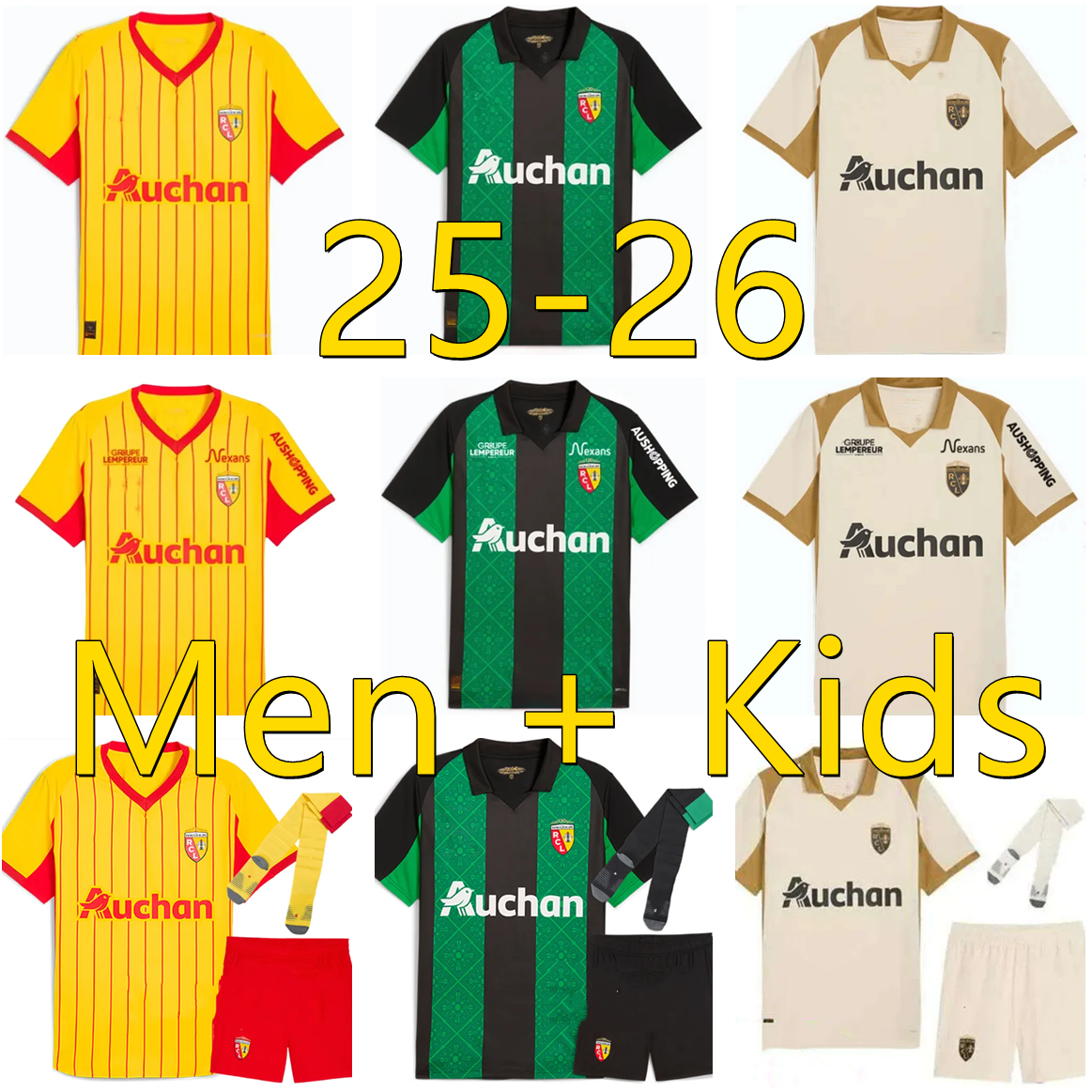 2025 2026 maillot Lens RC soccer jerseys SOTOCA Koyalipou NZOLA THOMASSON ZAROURY GANAGO CAHUZAC PEREZ GRADIT FORTES 25 26 LENS MAURICIO OPENDA COSTA jersey Men kids