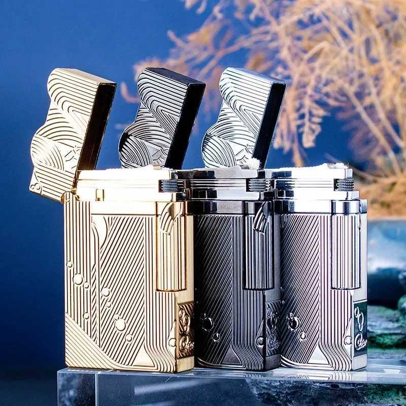 ROWENTA Sanji Same Style Loud Voice Kerosene Lighter Side Pulley Ignition Fashionable Exquisite Collection Gift Lighters Smoking Z250806